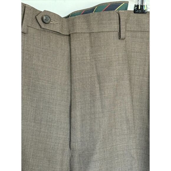 CHAPS NEW Wool Trousers Sz 42x32 Beige Retail $120 - Picture 3 of 8